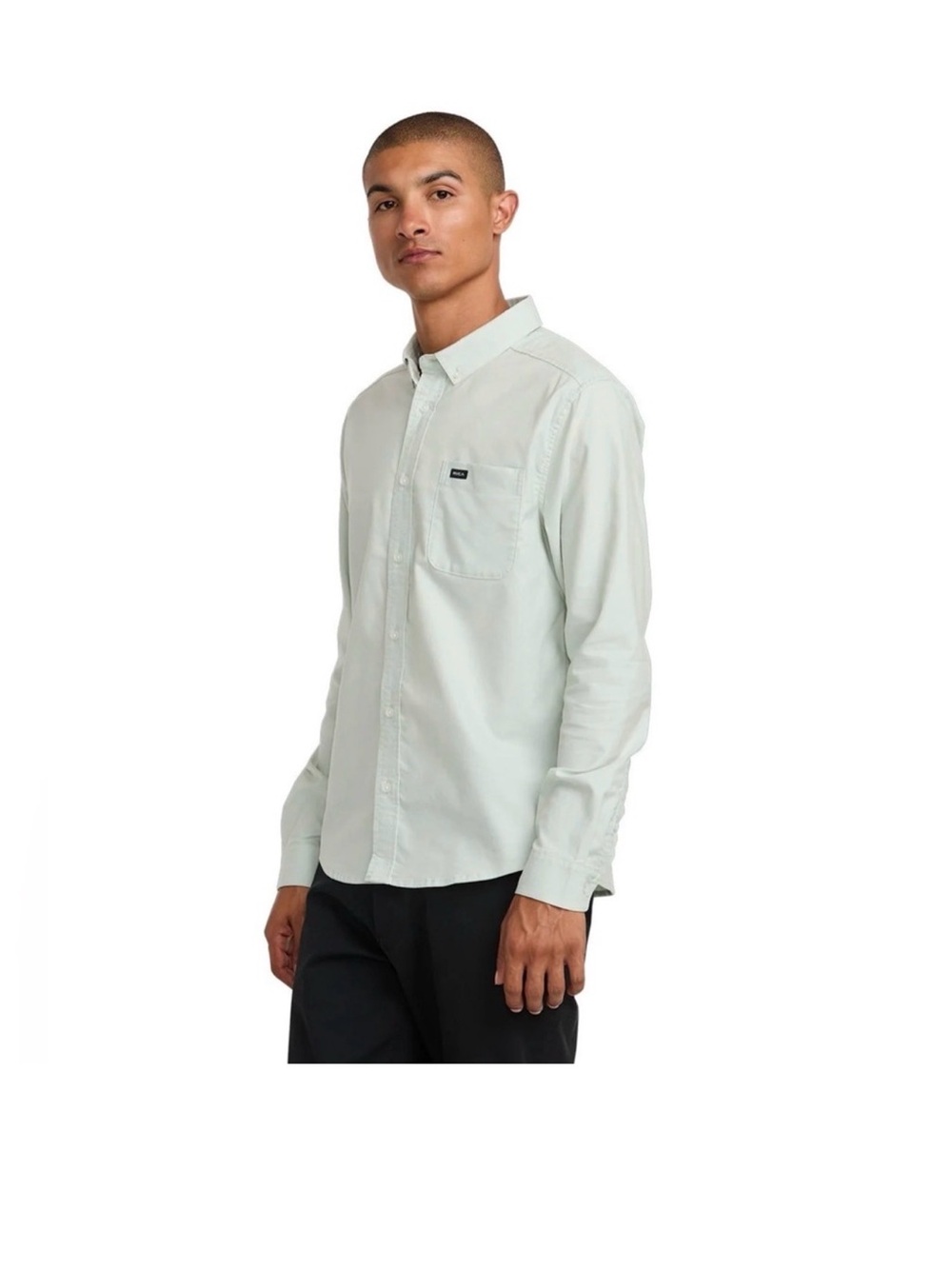 NWT- RVCA Men's Sage Green Long-Sleeve Button-Up Shirt